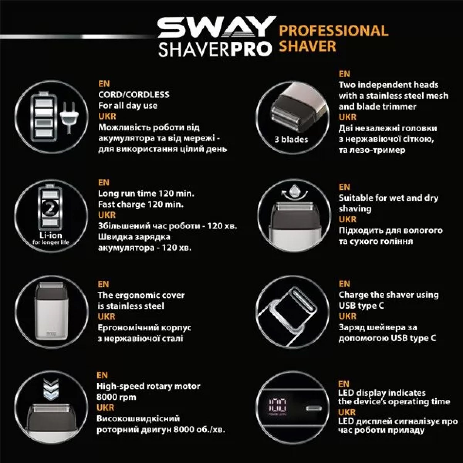 Шейвер Sway Shaver Pro Silver (115 5250 SILV)