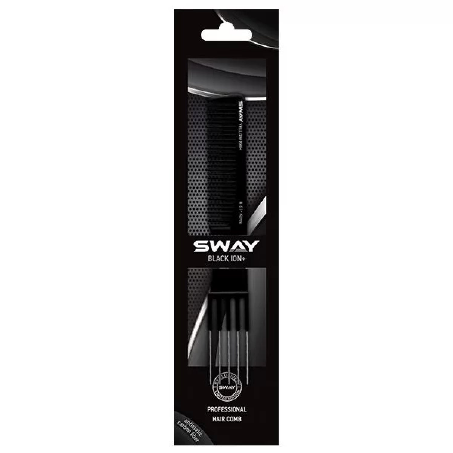 Перукарський гребінець Sway Black Ion+ 101 (131 101)