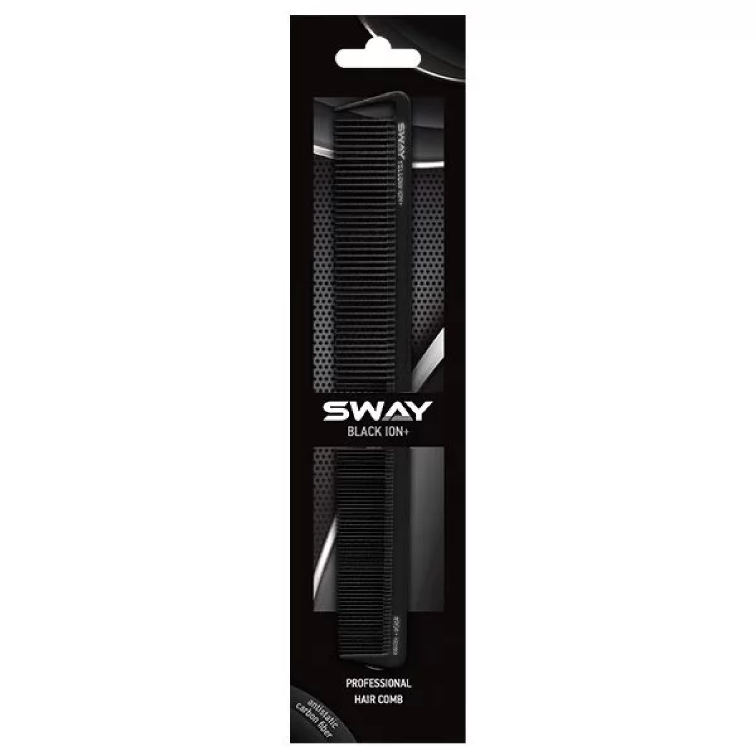 Перукарський комбінований гребінець Sway Black Ion+ 104 (131 104)