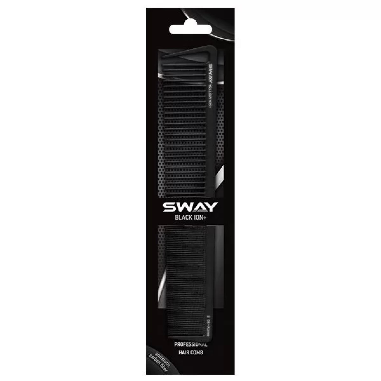 Парикмахерская комбинированная расческа Sway Black Ion+ 106 (131 106)