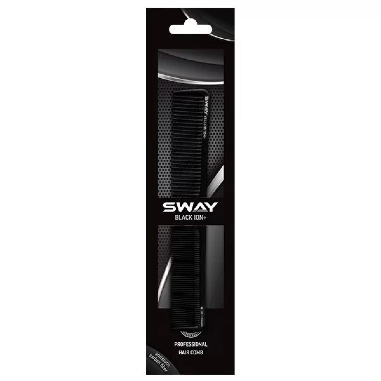 Парикмахерская комбинированная расческа Sway Black Ion+ 108 (131 108)