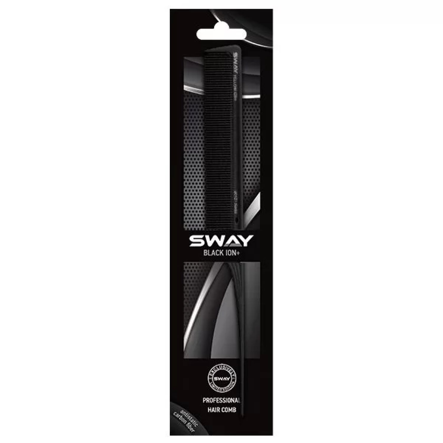 Парикмахерская расческа с удлиненным шпикулем Sway Black Ion+ 112 (131 112)