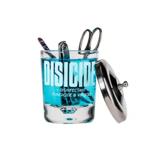 Манікюрна склянка для дезінфекції інструментів Disicide Small Glass Jar, 160 ml-D720019-Disicide-Blade Runner Shop | Інтернет-магазин інструментів для перукарів (1)