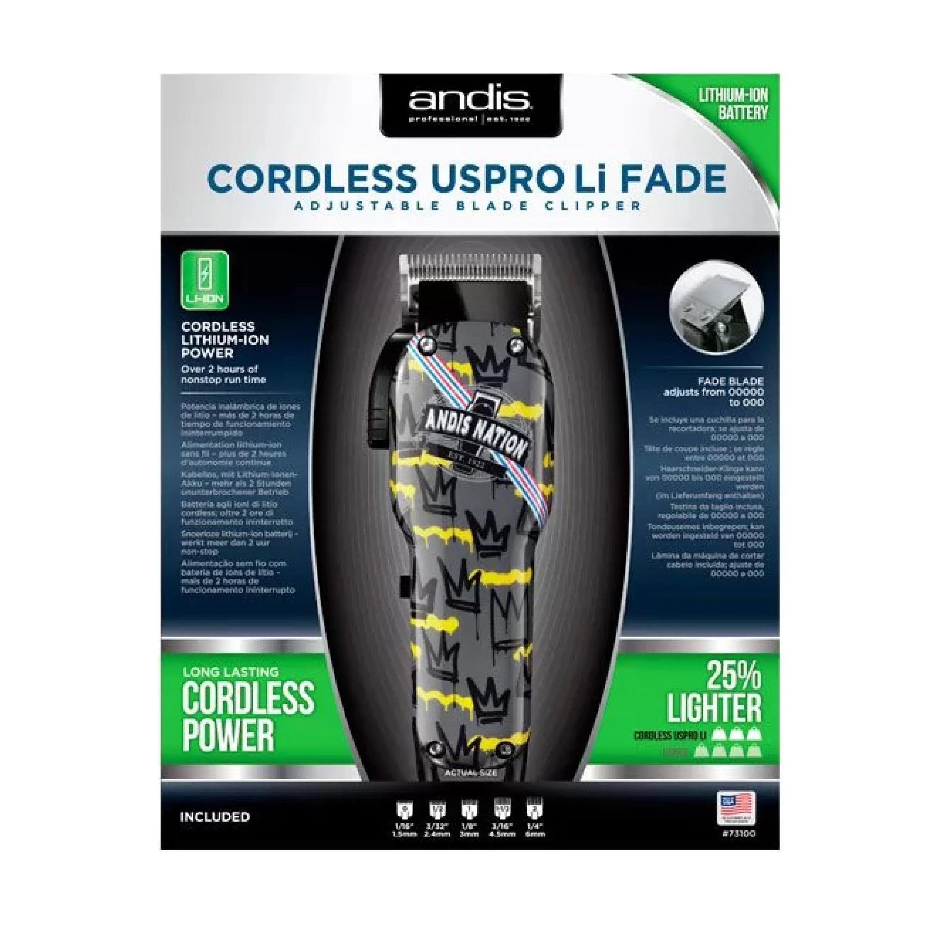 Машинка для стрижки Andis Codless US Pro Li Fade Nation Crown (AN 73100)-AN 73100-Andis-Blade Runner Shop | Інтернет-магазин інструментів для перукарів (4)