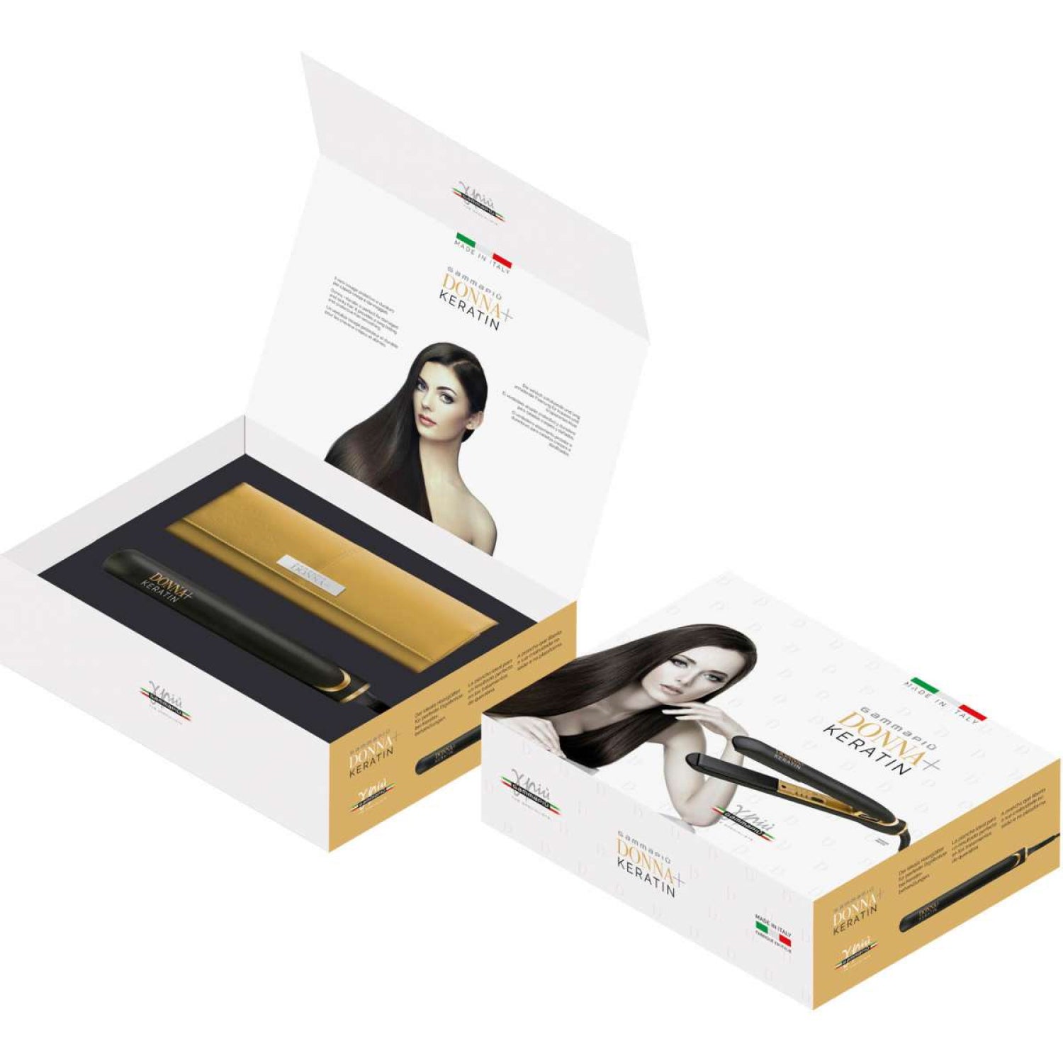 Вирівнювач для волосся Gamma Piu Donna+ Keratin Black/Gold Straightener (PPIADOKERIT)