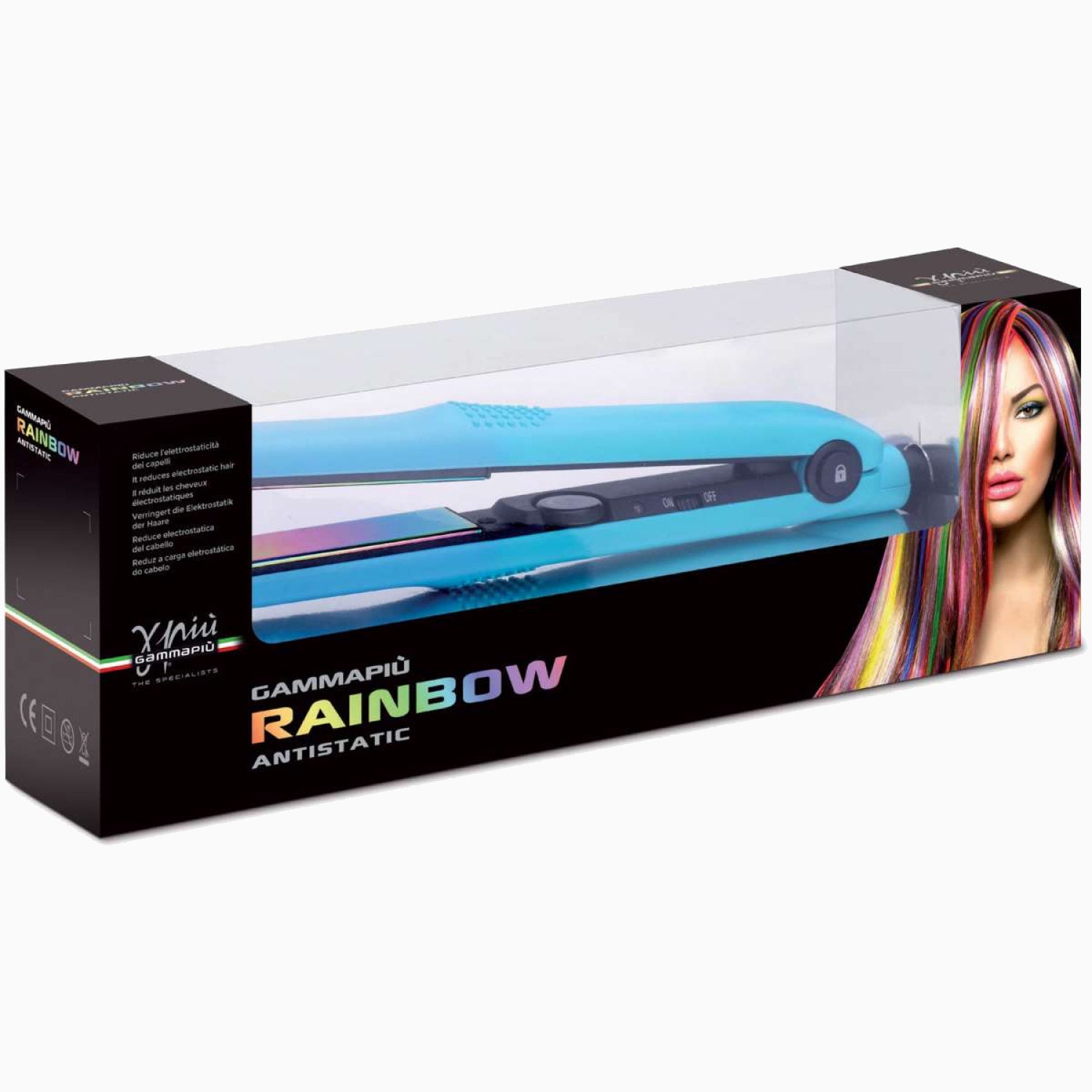 Вирівнювач для волосся Gamma Piu Rainbow Sky Blue Straightener (PPIARAINBITSB)