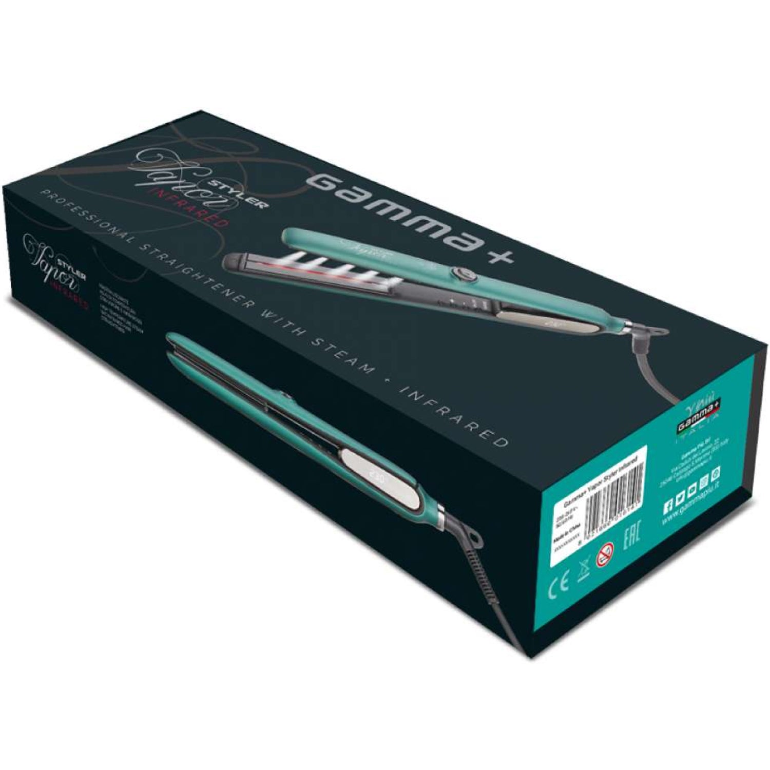 Вирівнювач паровий для волосся Gamma Piu Vapor Styler Infrared Matt Green Straightener (PPIAVAPOINFG)