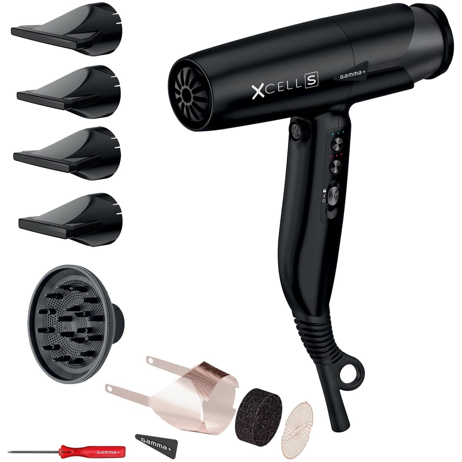 Фен для волосся Gamma Piu Xcell S Matt Black 1400-1600 W Hairdryer (pagamxcellsb)