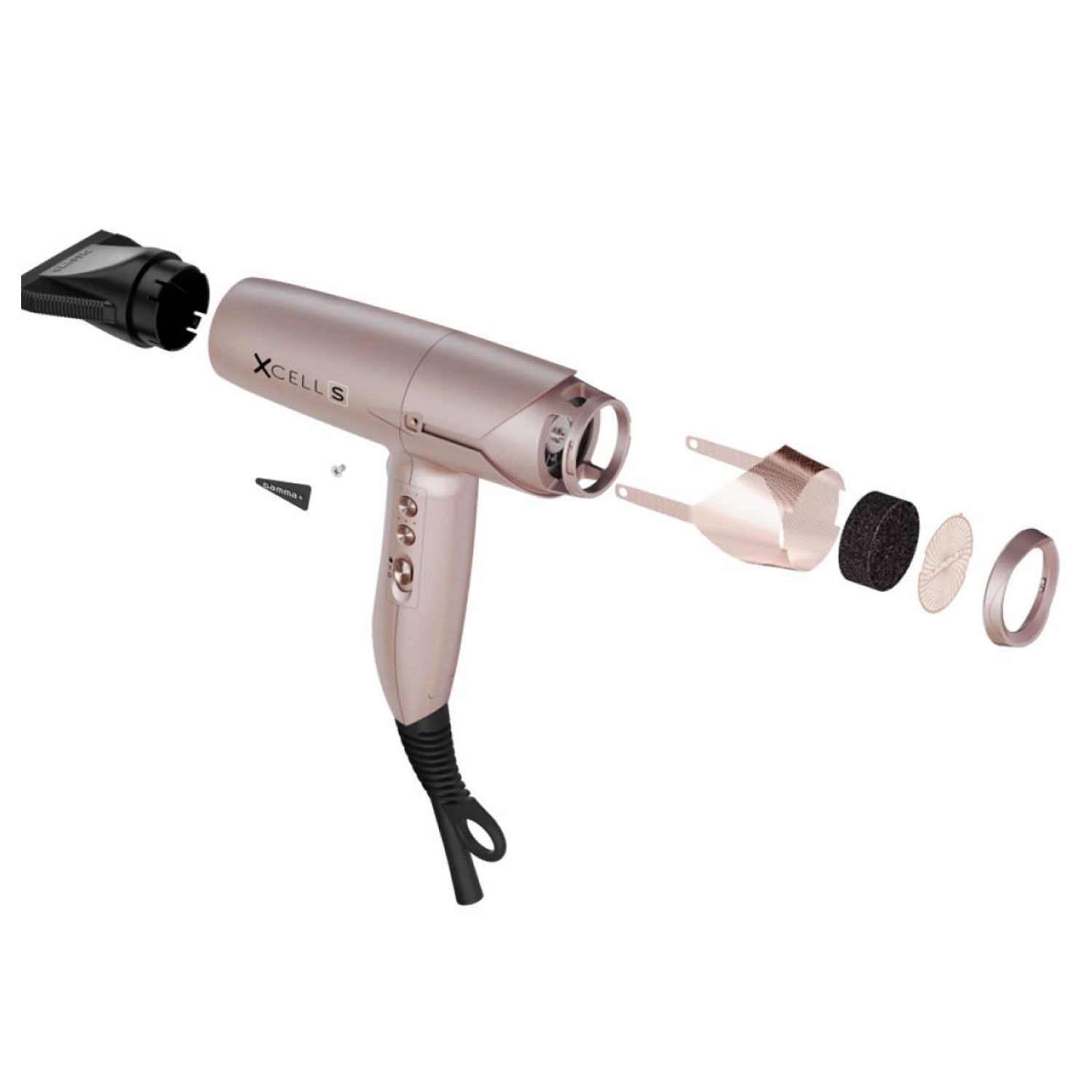 Фен для волос Gamma Piu Xcell S Matt Gold Rose 1400-1600 W Hairdryer (pagamxcellsgr)