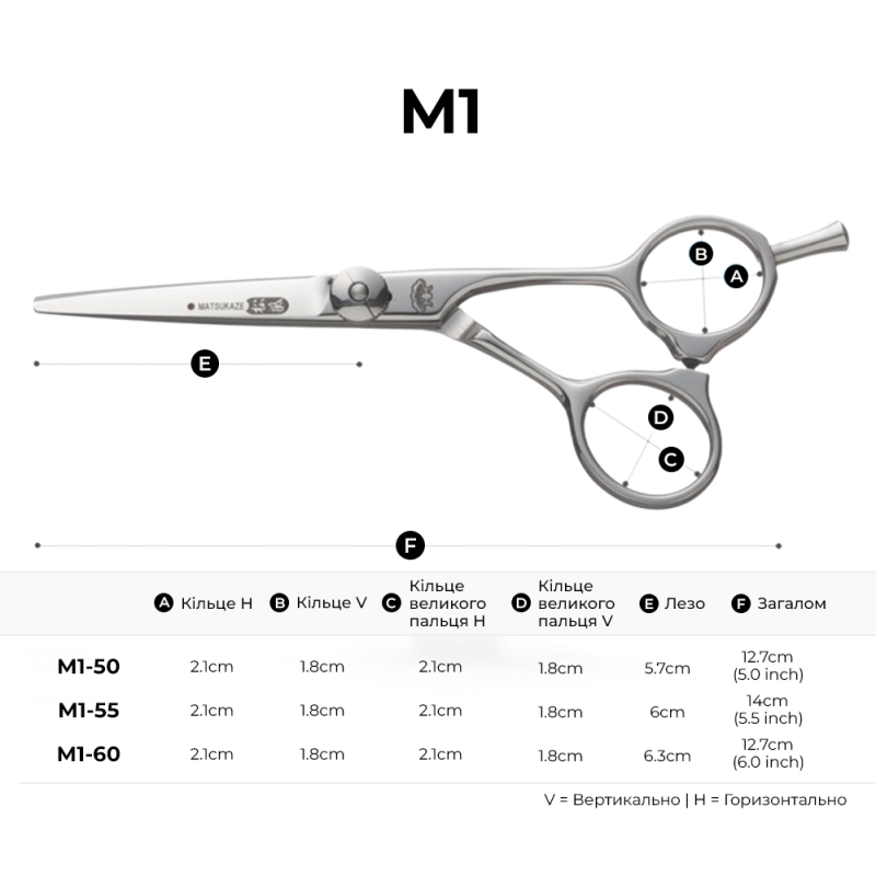 Matsukaze Ножницы для стрижки M1 Convex (M1-60)