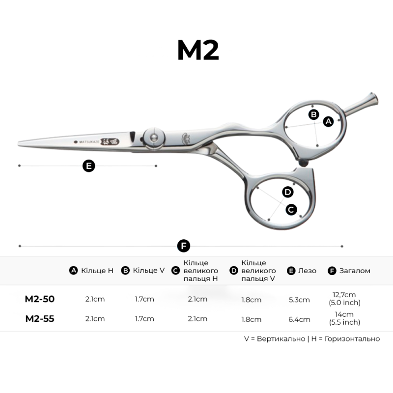Matsukaze Ножницы для стрижки M2 Convex (M2-55)