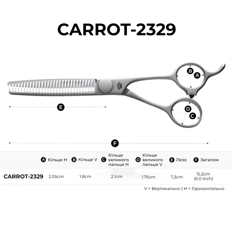 Matsukaze Филировочные ножницы CARROT 23% 29 зубцов 6.0" (CARROT-2329)