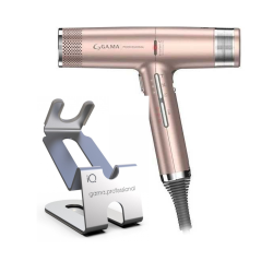 GAMA Фен професійний iQ3 Perfetto Oxy Active Rose Gold PH6080.PK + металева підставка GAMA для фена iQ Perfetto