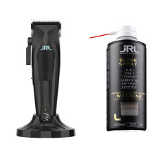 JRL Машинка для стрижки чорна (JRL-3000CB-F) + JRL Спрей для догляду за ножами 5в1 Blade Spray (JRL-BS2401)