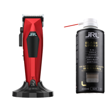 JRL Машинка для стрижки червона (JRL-3000CE-F) + JRL Спрей для догляду за ножами 5в1 Blade Spray (JRL-BS2401)