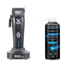 MRD PRO Професійна машинка для стрижки Smartbrain X-Pro Black (HC-999C-X-B) + Trimmercide Спрей для здування сухих забруднень 400 мл Air Duster